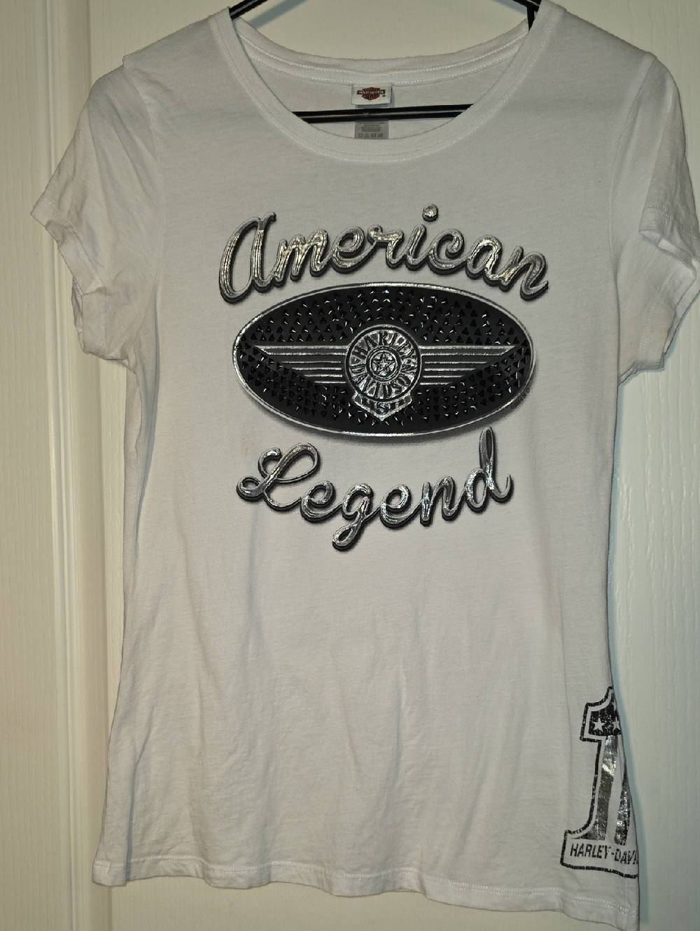 Harley-Davidson White Tee M Ladies GRAND PRAIRIE ,TX